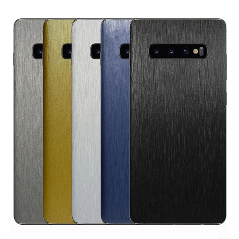 

2019 Metal Wire Drawing Grain Sticker Film Wrap Skins Phone Back Membrane Protective film for Samsung S10/S10 Plus/S10E