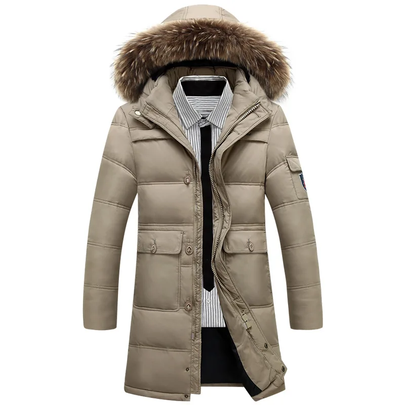 Luz Abrigos de plumas hombres chaqueta de invierno ganso Abrigos de plumas chaqueta hombres más tamaño chaqueta con Pieles de animales collar mens y Abrigos maxi manteau|jacket down|jacket down menjacket men -
