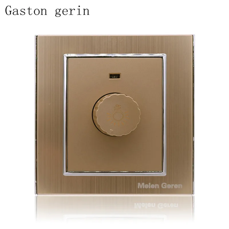 

Diming Switch Speed Controller Wallpad Light Buld Switch Luxury Brushed Gold Speed Switch Panel 86*86mm 220-250V 300-600W