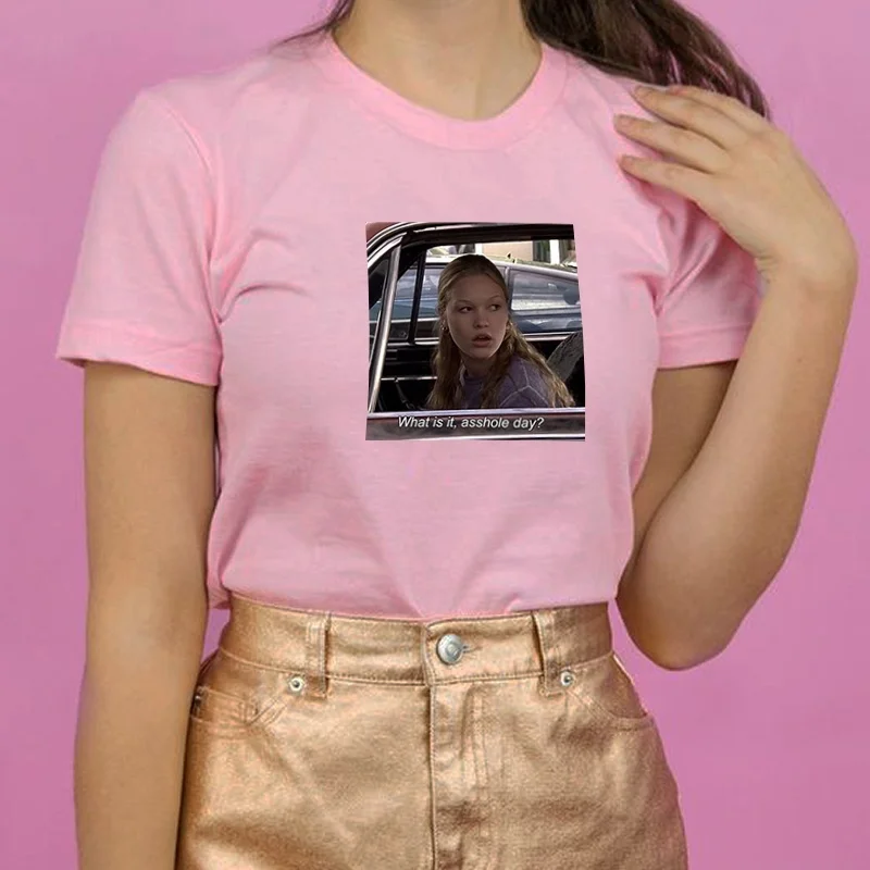 

starqueen-JBH What Is It As***le Day 90s Moive Quotes T-Shirt Women Funny Memes Tee Cute Hipters Shirt