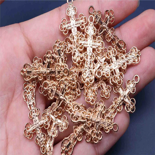 Double sided rose gold Orthodox Church Eternal Church Necklace Pendant