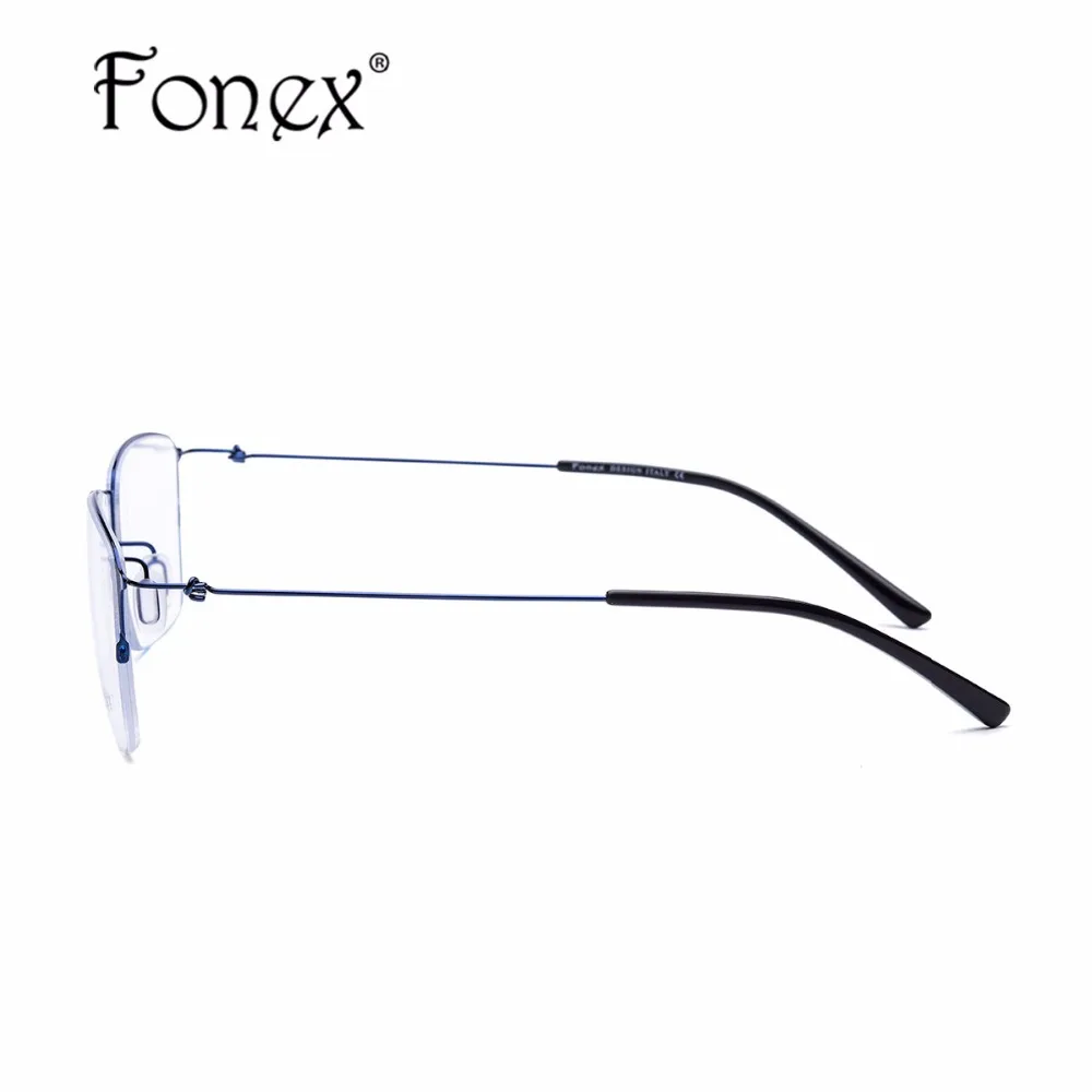 Титановый сплав оправа для очков мужские полуоправы по рецепту Близорукость Оптические очки оправы женские корейские Безвинтовые очки 9861