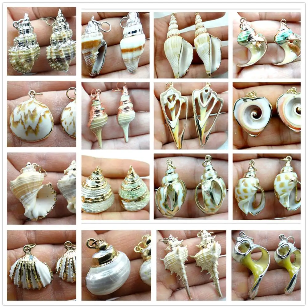 Natuurlijke mini Conch DIY Ambachten Levert Mediterrane Gem Shell Zeester ювелирное украшение кулон 24 шт F4 |