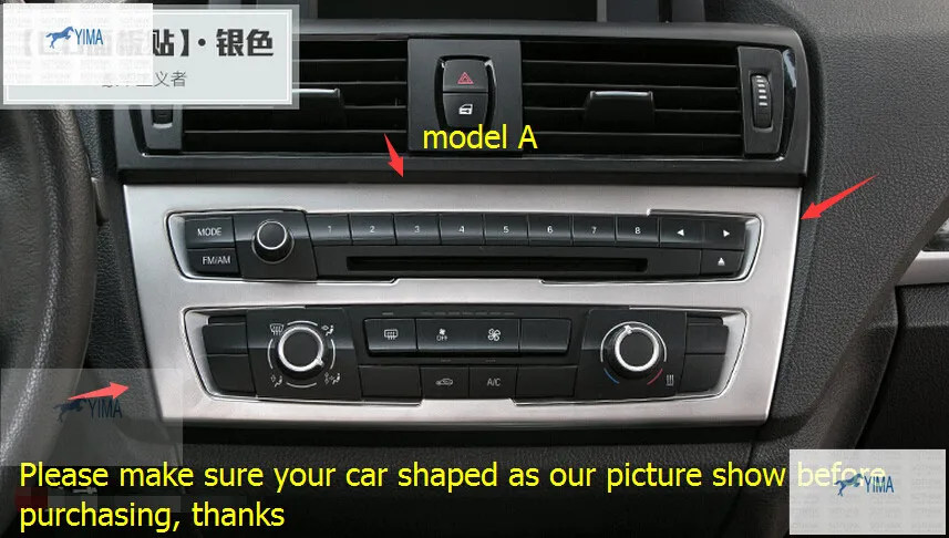 

For BMW 1 Series 116i 118i F20 2012 - 2017 Center Console Air Conditioning Switch CD Panel Cover Molding Garnish Trim