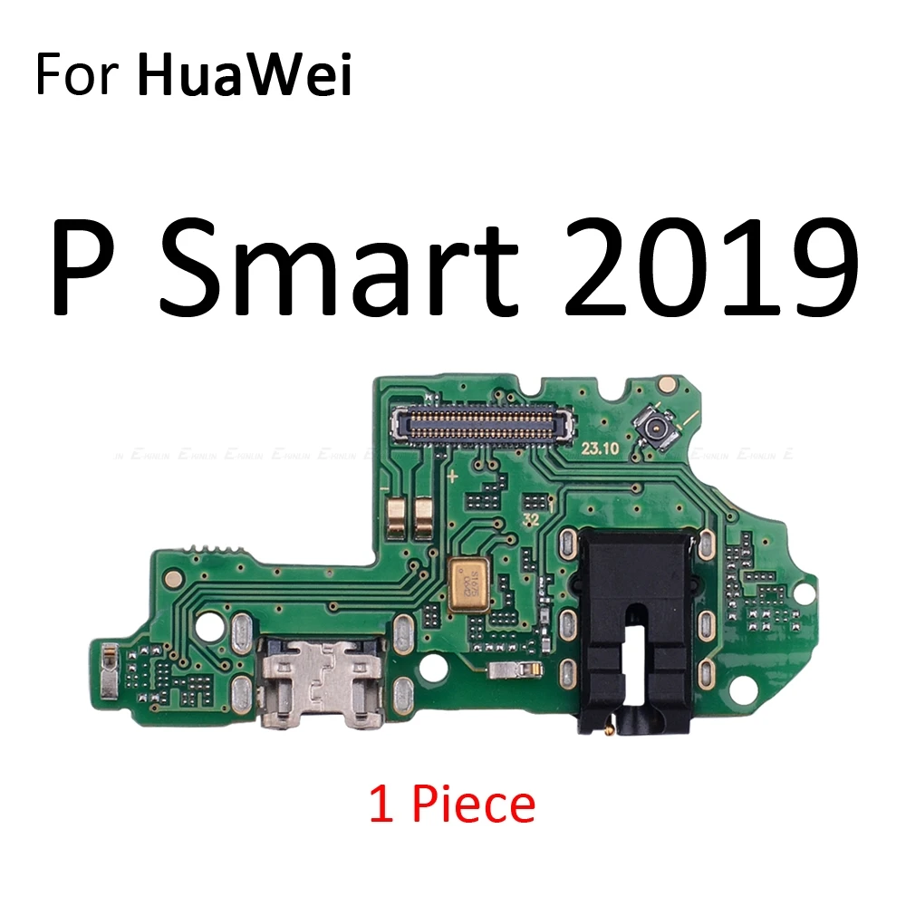 Разъем питания для зарядки, док-плата с микрофоном и гибким кабелем для HuaWei mate 20 10 9 Pro Lite P Smart Plus - Цвет: For P Smart 2019