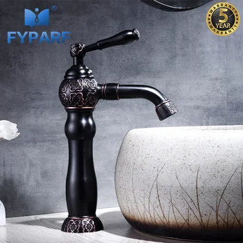 

FYPARF Bathroom Faucet Rotating Spout Copper Sink Faucet Mixer Tap Oil Rubbed Bronze Brass Taps Hot and Cold Faucet For The Sink