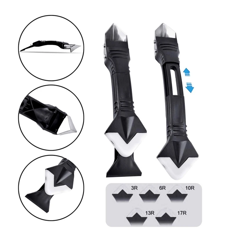 Kitchen window cleaning scraper set stainless steel / plastic scraper joint grouting tool sealant finishing cleaning kit