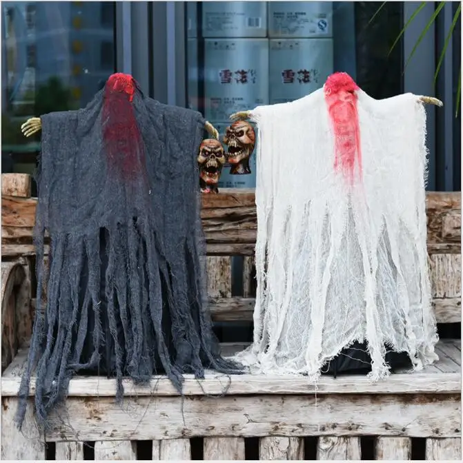 

Halloween props bar haunted house decoration voice induction screaming headless ghost stand type big ghost decoration