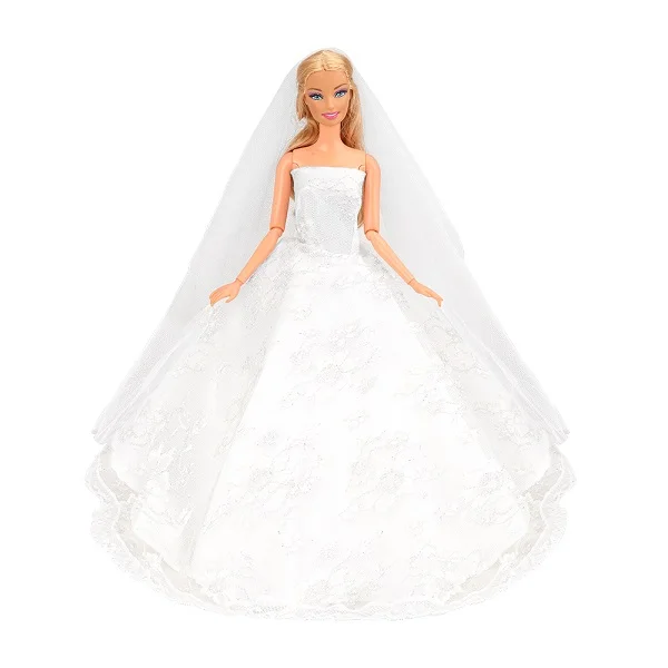 Кукла Китай одежда юбка халат платье для дня рождения принцессы игрушки для Барби свадьбы белый костюм аксессуары девочек - Цвет: No Doll