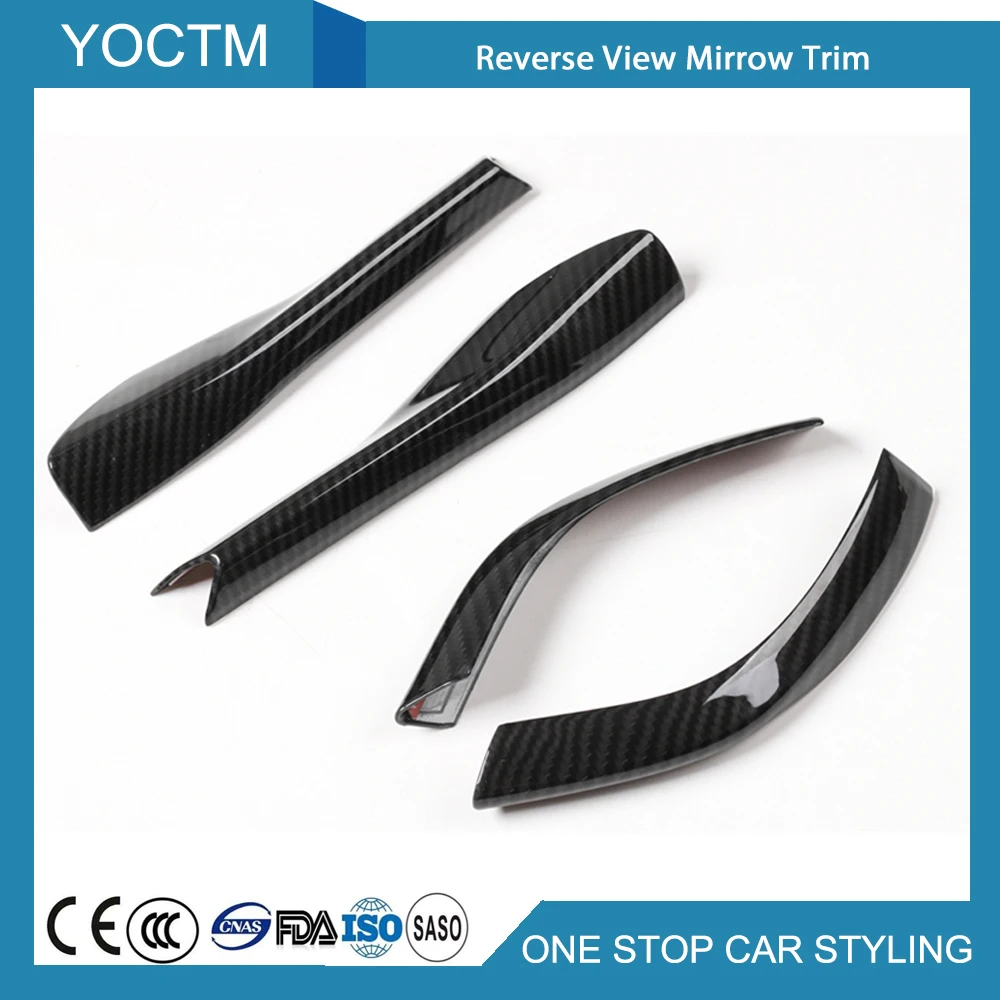 Car Exterior Reverse View Mirror Base Trim For Ford Mustang 15+ 4PC Car Accessories Decorative Stickers Carbon Fiber Car Styling Car Exterior Reverse View Mirror Base Trim For Ford Mustang 15+ 4PC Car Accessories Decorative Stickers Carbon Fiber Car Styling