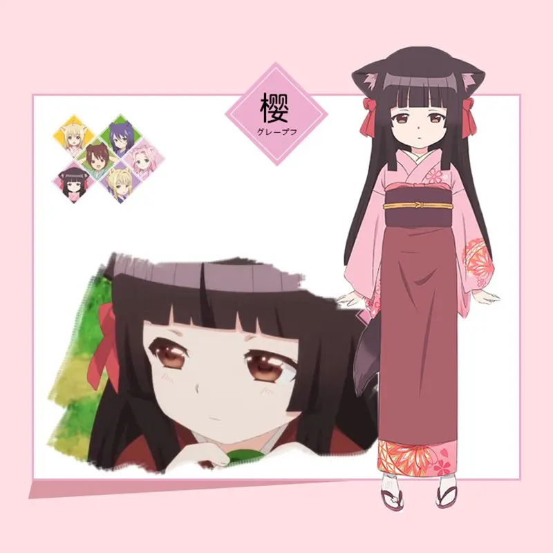 Konohana Kitan костюмы для косплея Yuzu Ren Sakura Yukata кимоно платье карнавал Взрослый