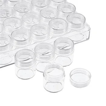 

30pcs/box Plastic Beads Storage Containers jar Small Jewelry Storage, 13.5cmx16cmx3.5cm, bottle: 26x29mm