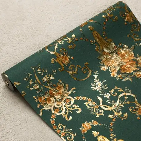 New luxury European 3D relief flower wallpaper Gold foil wallpaper roll Mural wall paper Living room bedroom TV wall wallpaper New luxury European 3D relief flower wallpaper Gold foil wallpaper roll Mural wall paper Living room bedroom TV wall wallpaper