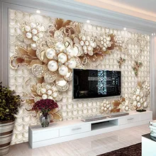 Пользовательские фото обои 3D роскошные украшения цветы Фреска Гостиная ТВ Диван Декор для дома отеля обои для стен 3 D фрески