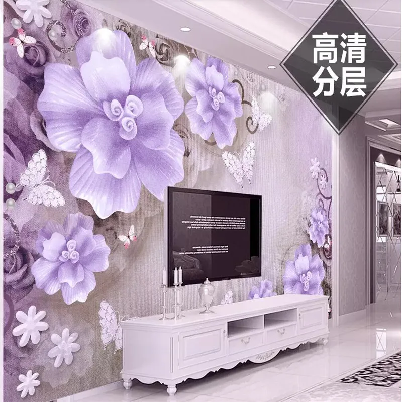 

Custom wallpaper HD three-dimensional embossed rose pearl Nordic vintage jewelry sofa living room bedroom wall