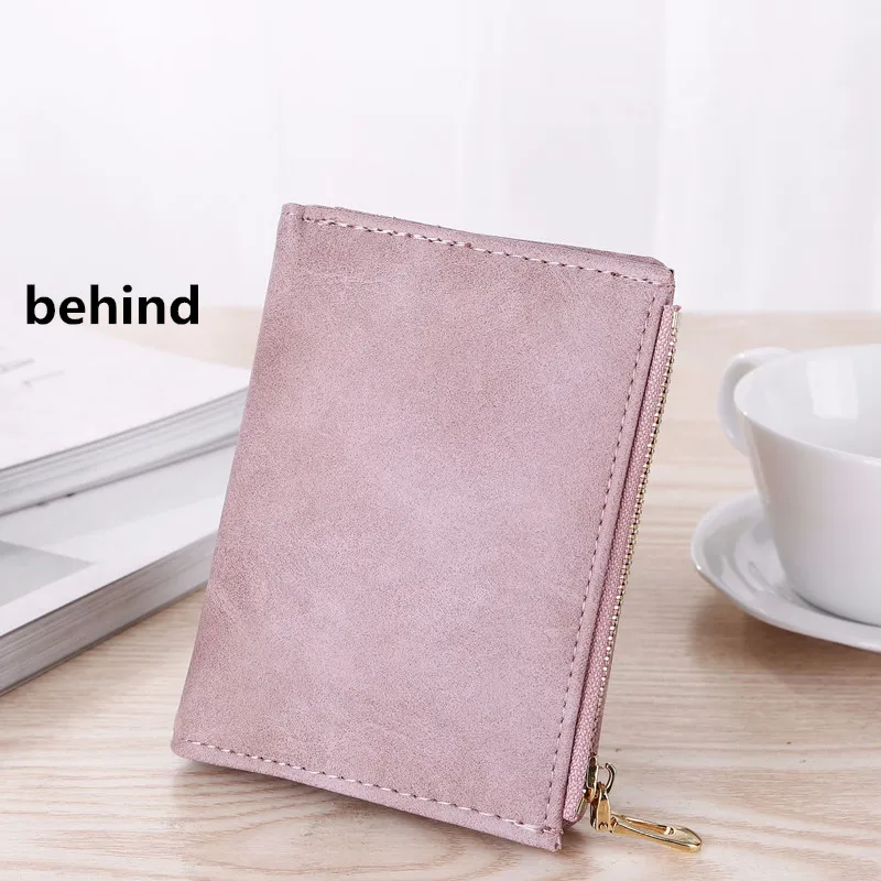 JIAMEN Women Zipper Wallet for Coin Card Cash Invoice Fashion Lady Small Purse Short Solid Smal Mini Wallet Women Carteras