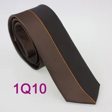 Yibei Coachella Галстуки чёрный; коричневый галстук половина контраст через полосатый Средний оранжевый вертикальная полоса Средства ухода за кожей шеи галстук тканые Gravatas тонкий