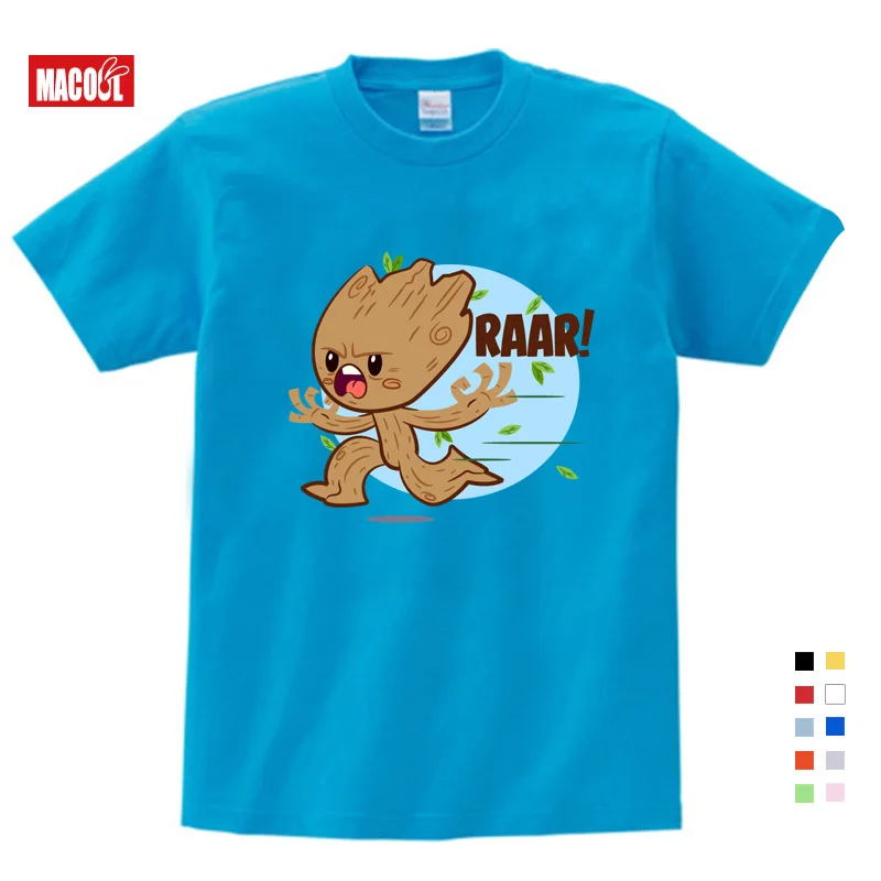 Детская футболка с надписью «Baby I Am Groot» для детей, летние футболки с короткими рукавами, Детские Забавные футболки милый топ с рисунком для мальчиков и девочек - Цвет: T-shirt