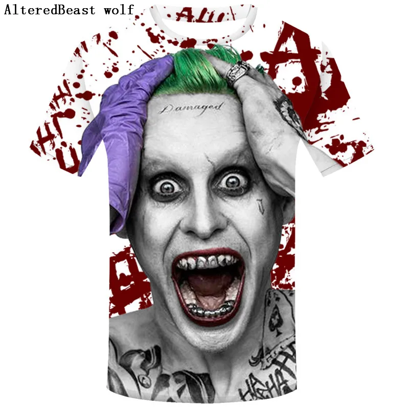 

2019 Summer 3d Men Fashion Short Sleeve Funny T-shirts Gotham Police T-shirt Joker 3d Print Casual T Shirts Plus Size