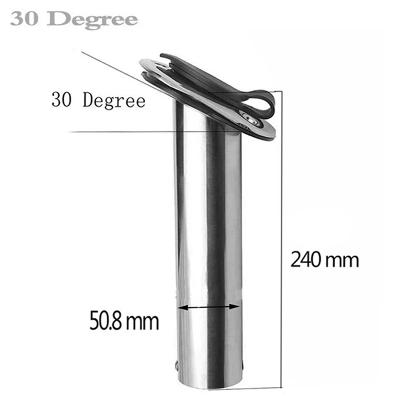 2 pieces 30Degree 2 предмета в комплекте Нержавеющая сталь утапливаемое Крепление Держатель для удочки на 30 градусов под стержень для Морская Лодка, для удочек стенд - Цвет: 2 pieces 30Degree