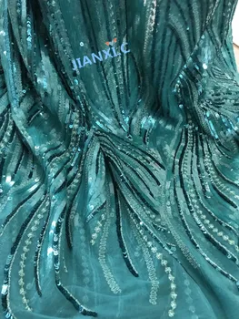 

Pretty sequins Embroidered tulle mesh fabric JIANXI.C-11812 Fashion french lace fabric for party dress