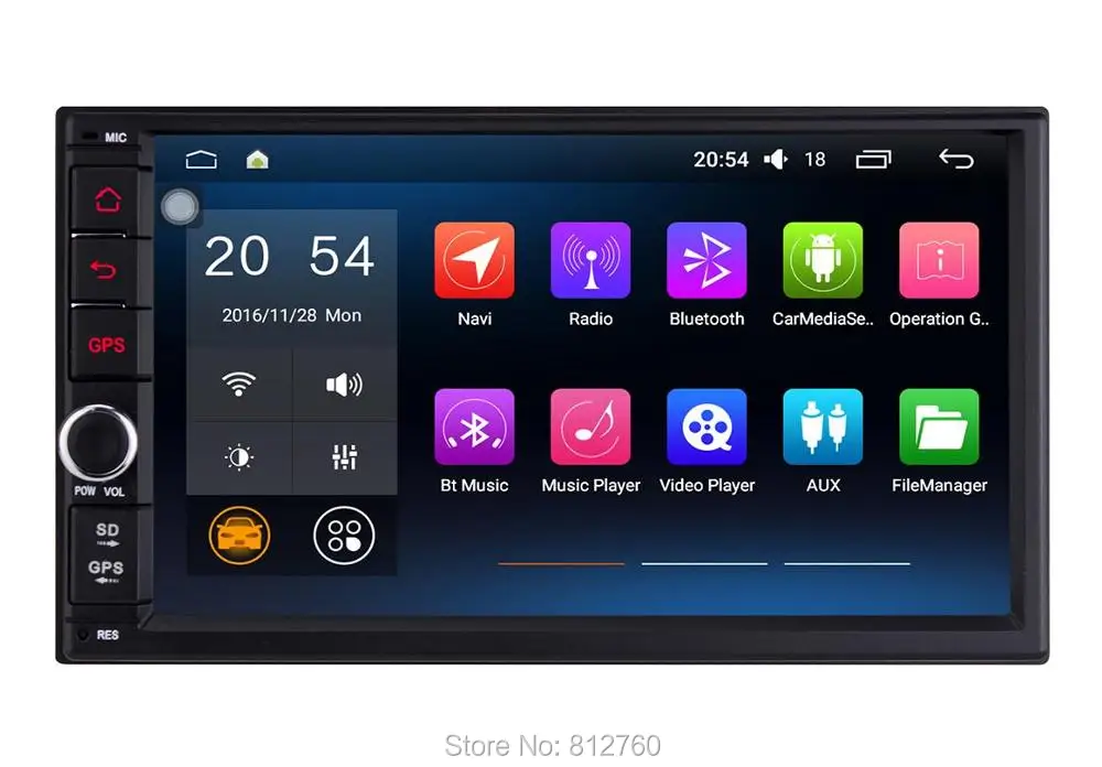 Excellent New 7" Double 2 Din Android 6.0.1 Universal Car Radio Quad Core 1024*600 HD Car GPS Navigation Auto Stereo Head Unit Car PC 2