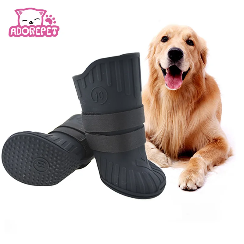 Natural Rubber Large Big Dog Rain Snow Shoes Waterproof Pet dog Puppy