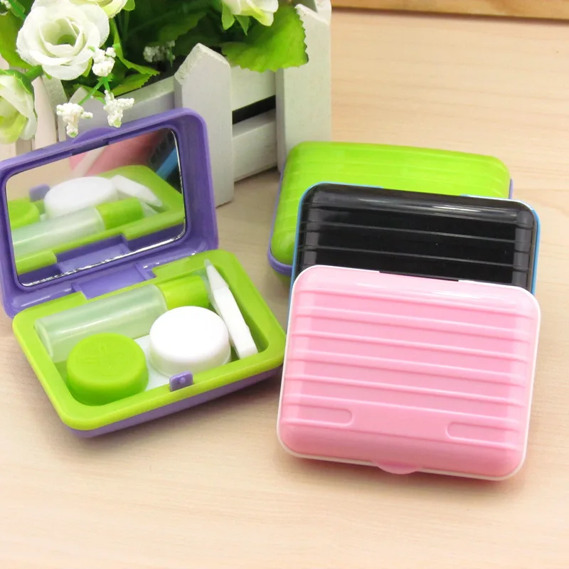 

LIUSVENTINA cute Suitcase shape contact lens case for lenses container box