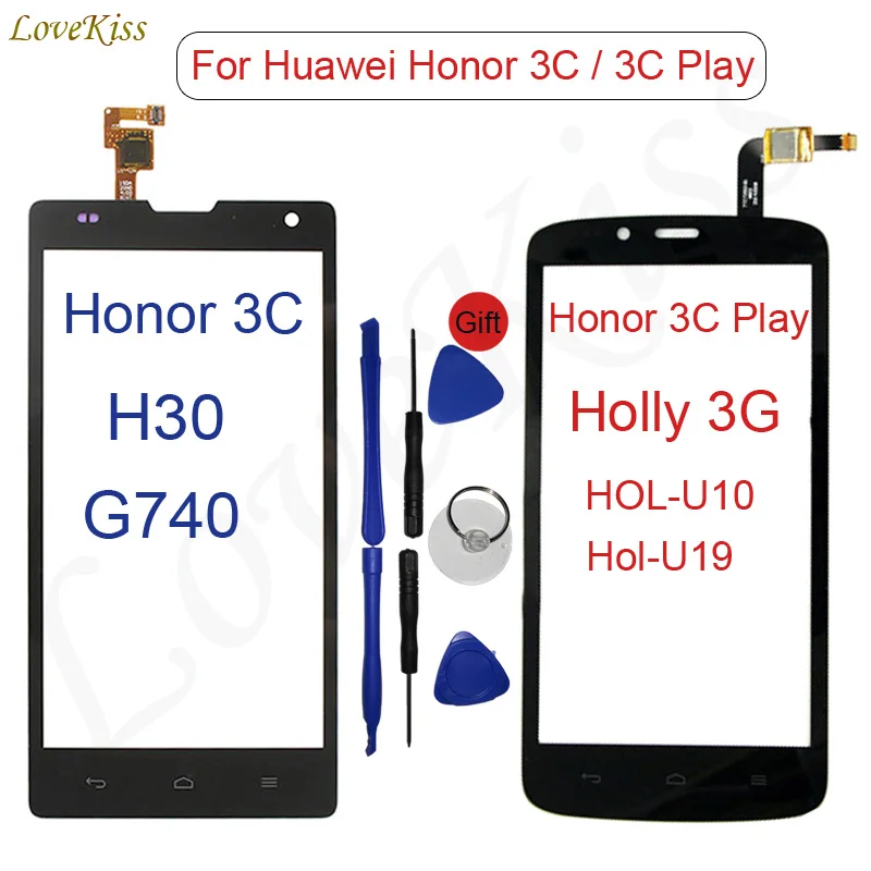 

5" Honor 3C TP Front Panel For Huawei Honor Holly 3G 3C Play HOL-U19 3C H30 G740 Touch Screen Sensor Digitizer LCD Display Glass
