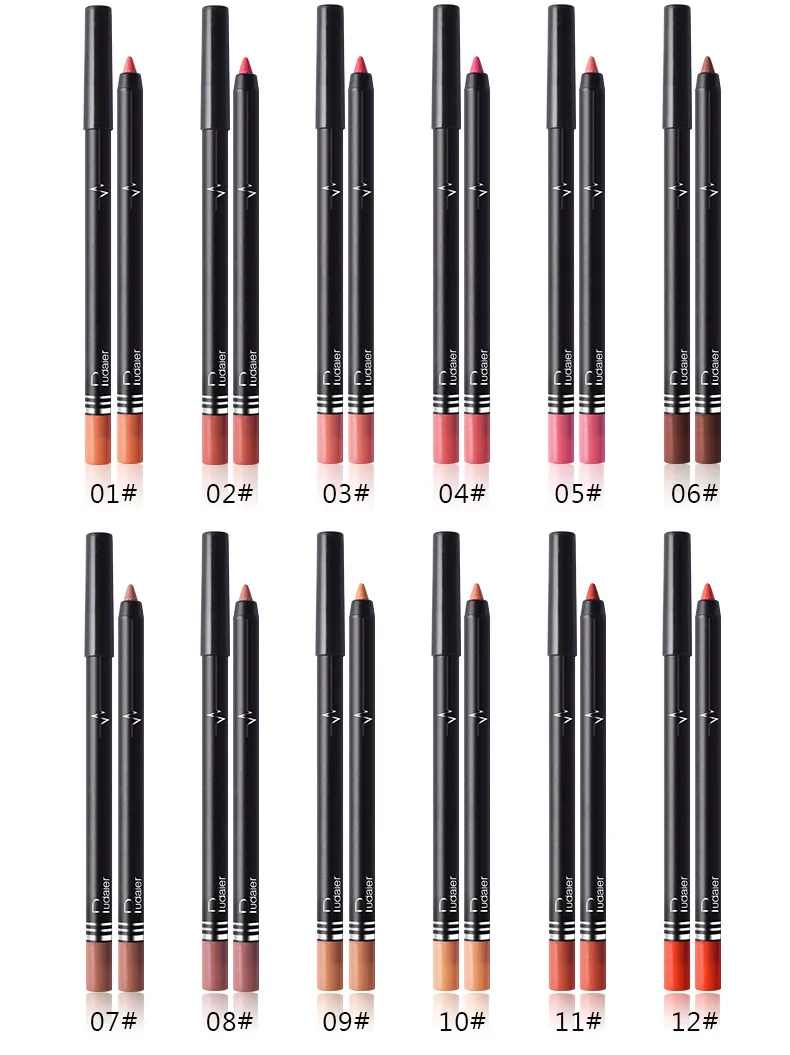 Pudaier Brand Lip Pencils Matte Lipliner Pencil Makeup Lips Matte Lipstick Long Lasting Waterproof Lip liner Pencils Tools