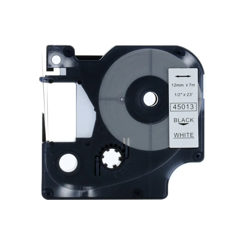 

5PCS for DYMO D1-45013 Label Tape 12mm Black on White Ribbons Printer Compatible for DYMO D1 Label Manager Printer 210 450