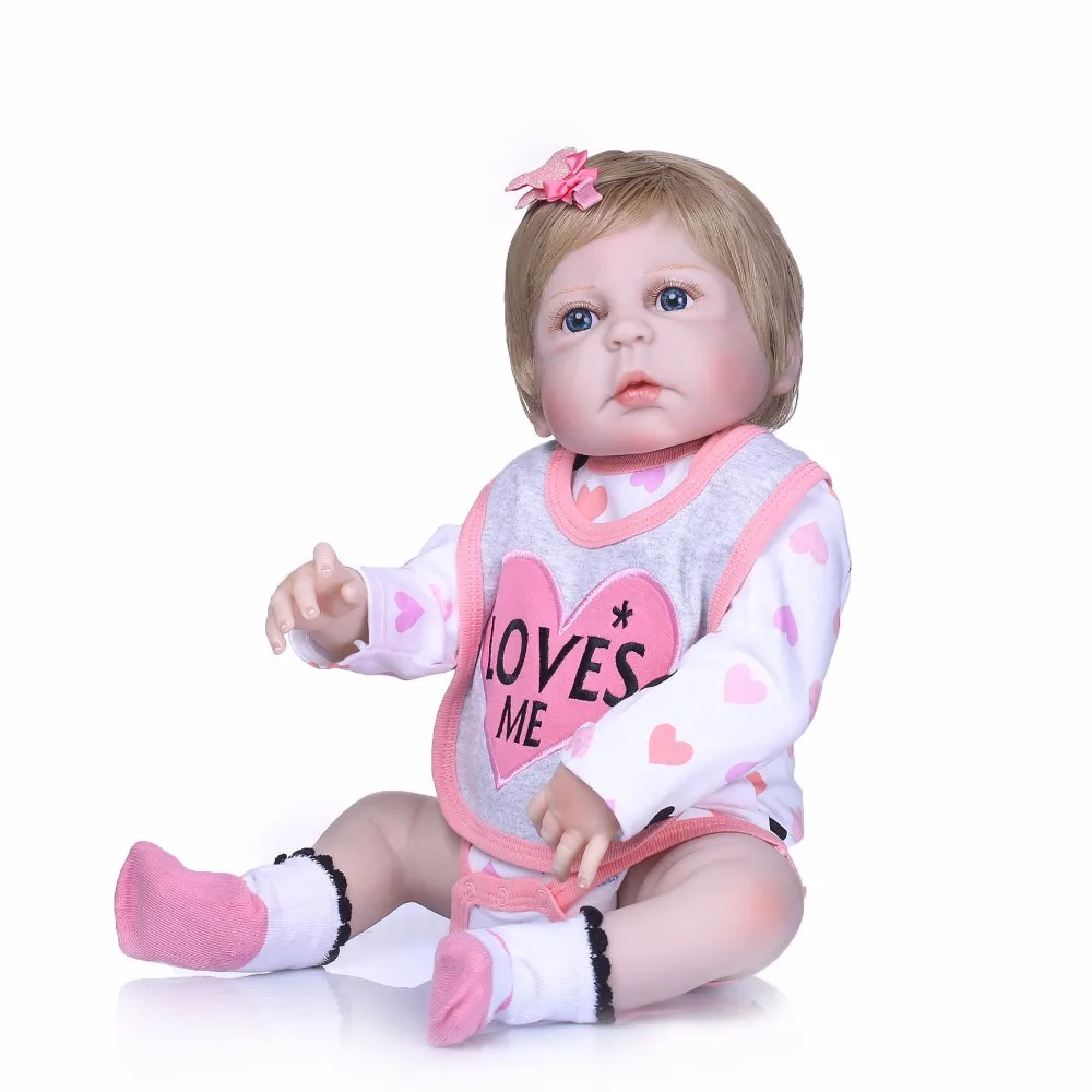 NPK Bebe Victoria Reborn Baby Dolls 22 дюймов Полностью виниловая кукла для тела Новая мода 55 см Реалистичная милая девушка с цветочным платьем bonecas