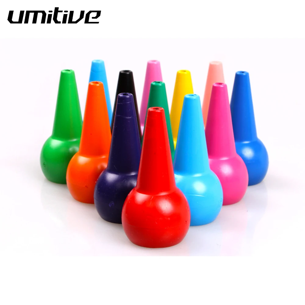 

Umitive 12Pcs Creative Finger Shape Wax Crayon Set Non-toxic Washable Graffiti Writing Drawing Wax Student Supplies Stationery