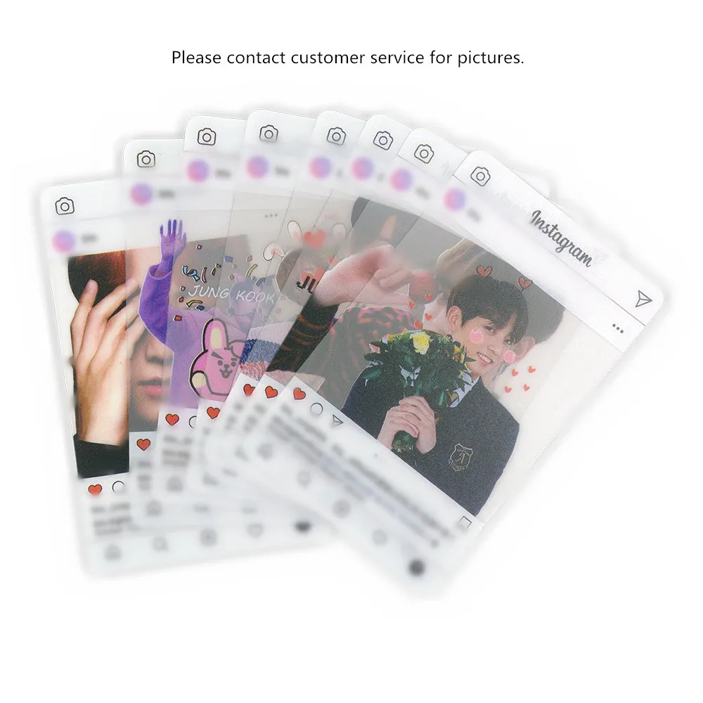 

8Pcs/set KPOP JK RM SUGA Transparent Photo Card LOVE YOURSELF INS Album Photocard Bookmark Fashion HD Card Decoration Supplies
