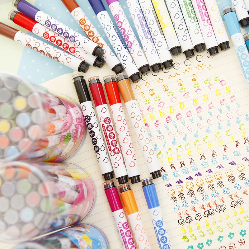 

Chenguang stationery child students paint brush doodle pen with stamp water color pen art markers