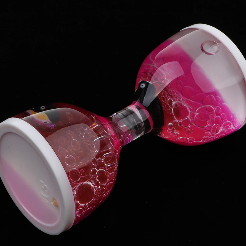 Liquid Motion Bubbler Timer Desk Sensory Toy Dolphin Animal Floating Oil Hourglass for Fidgeting Stress Relief Gifts Pink