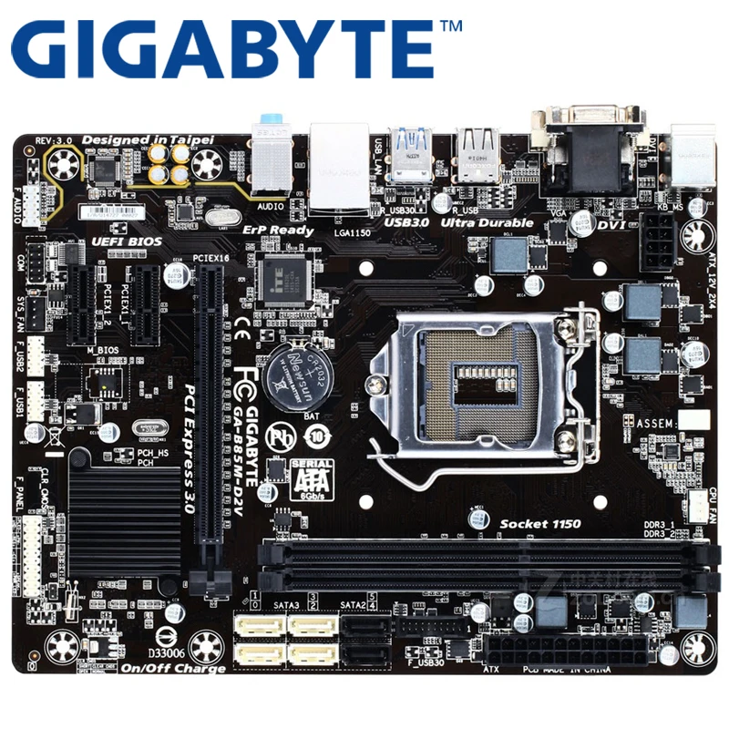 GIGABYTE GA-B85M-D2V настольная материнская плата B85 Socket LGA 1150 i3 i5 i7 DDR3 16G Micro-ATX UEFI биос оригинальная б/у материнская плата