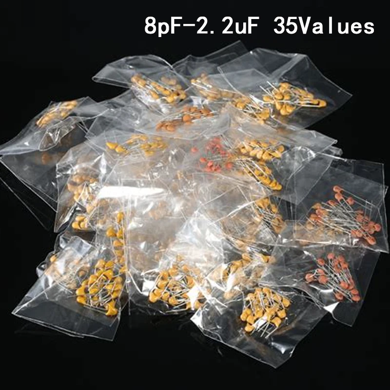 

700Pcs/lot 35 Values Each 20Pcs 8pF~2.2uF DIP Multilayer Ceramic Capacitors Assortment Kit samples