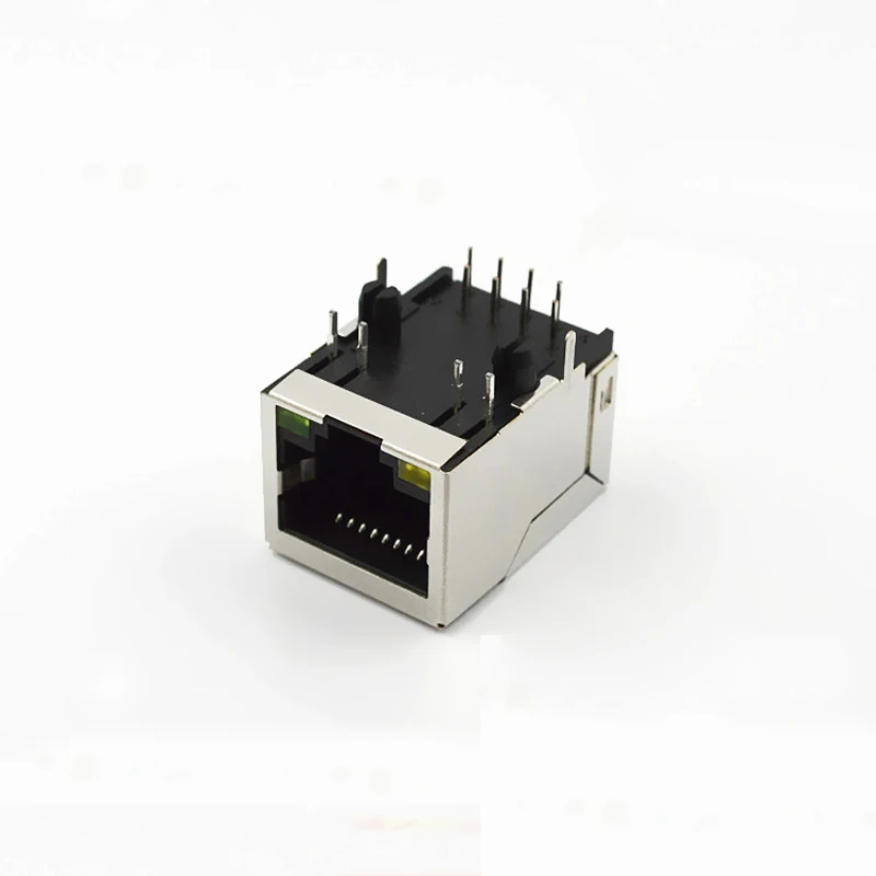 50 шт. RJ45 разъем сетевой со светом PCB длинный корпус интерфейс LED