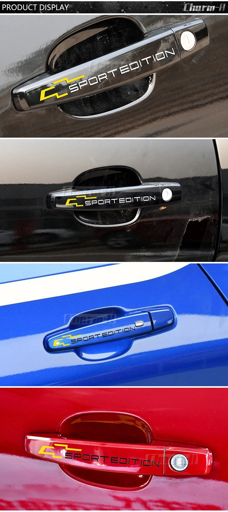 4 шт. Светоотражающие виниловые наклейки на дверные ручки декоративные наклейки для Chevrolet Cruze Captiva Lacetti Aveo Orlando Camaro