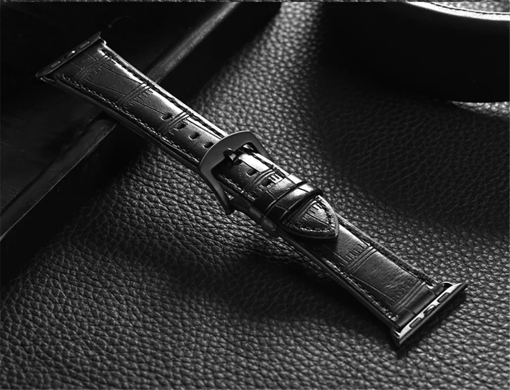 HOCO часы ремешок для Apple Watch ремешок серии 5 4 3 2 1 бамбуковый Узор Натуральная кожа браслет для iWatch 44 мм 42 мм 40 мм 38 мм
