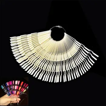 

150 X Colors Nail Palette Display Board Natural/Clear Fan-Shaped 3 in 1 Nail Polish Display DIY Nail Practice Display Sticks ND3