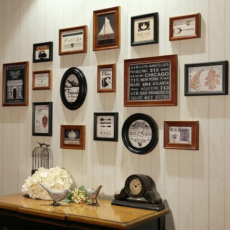 Us 112 4 20 Off White 16 Pcs Wooden Picture Frame Collage Photo Wall Frames For Porta Retrato Moldura Vintage In