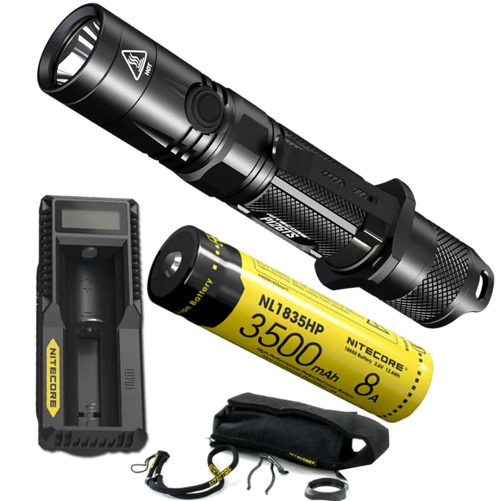 NITECORE P12GTS ручной тактический фонарь Cree XHP35 HD светодиодный Макс 1800 люмен луч бросок 226 м уличный фонарь для силовых органов - Испускаемый цвет: P12GTS NL1835HP UM10