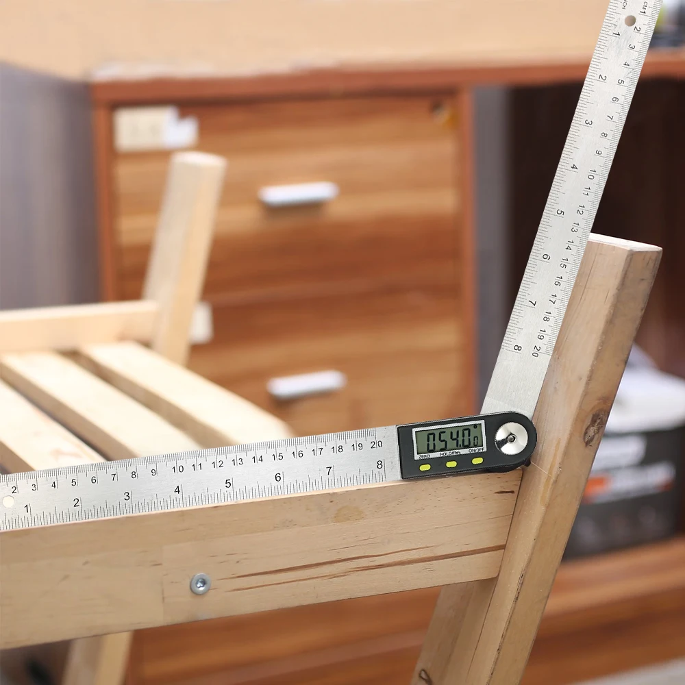 360 degree 200mm/8 inches ruler protractor Goniometer Digital Angle