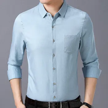 

Yufeiyan 2019 Casual Men Shirt Long Sleeve Printing Men Dress Shirts Long Sleeve Formal Cotton Slim Fit Purple Blue Shirt Men