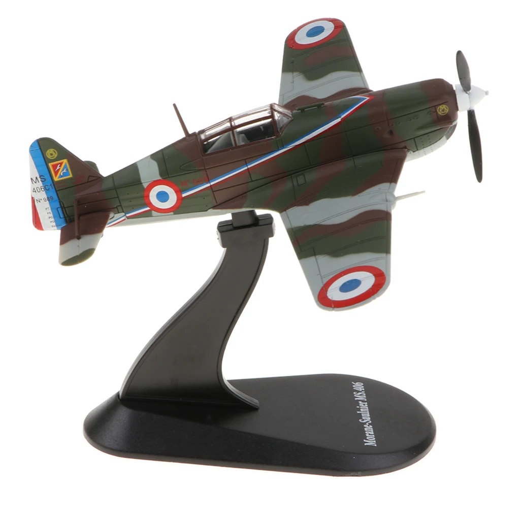 1/72 Alloy Diecast Warplane Model Morane Saulnier MS.406 Fighter Aircraft WWII France Airforce Airplane Plane Model Toy Soldier