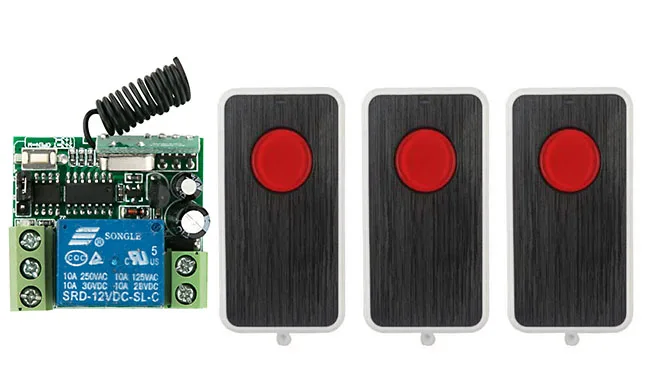 

DC12V 1CH RF Wireless Remote Control Switch System Transmitter with Two-button Receiver Smart Home Switch window/Garage Doors