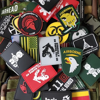 

Wholesale! 50~100 Pieces Military PVC Patches Velcro Rubber Armband 3D Tactical Badge Patches For Backpack Hat Clothes Jacket...
