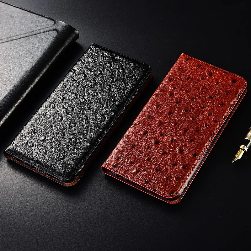  Ostrich Texture Genuine Cow Leather Case For Samsung Galaxy A10 A20 A30 A40 A50 A70 A80 A90 Cover F